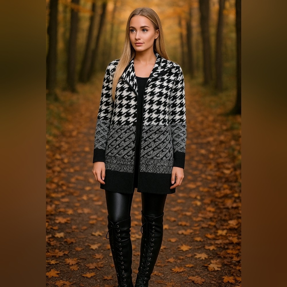 BNWT! Marina V houndtooth Coat/Cardigan